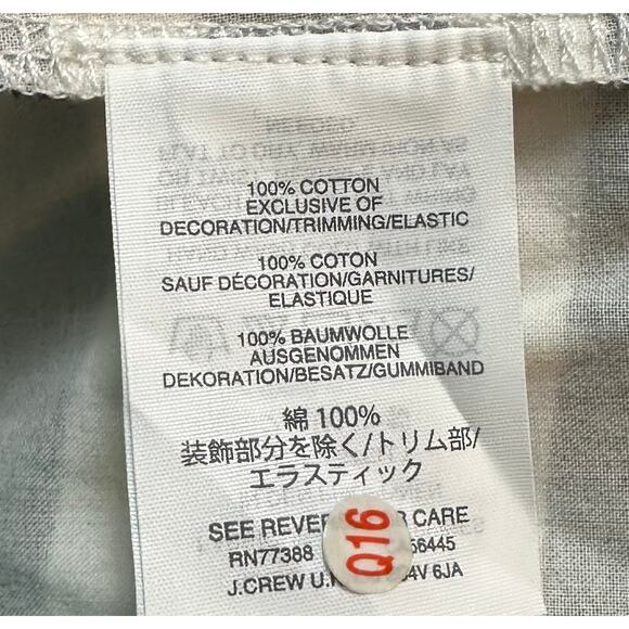 J. Crew Striped Off The Shoulder Top Navy Blue White Bow Sleeve G2549 Size L - Picture 12 of 13